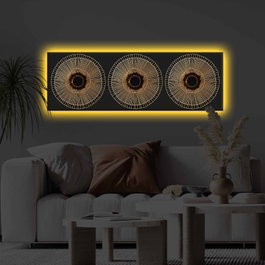 Wallity Cuadro Decorativo de Lienzo Iluminado con LED Multicolor 30x90 cm